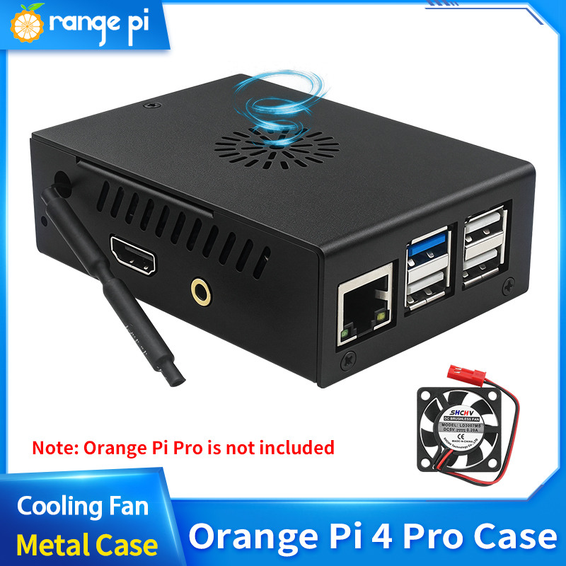 Orange Pi 4 Pro Metal Case Bla - đánh giá và giá Pi 4 Case