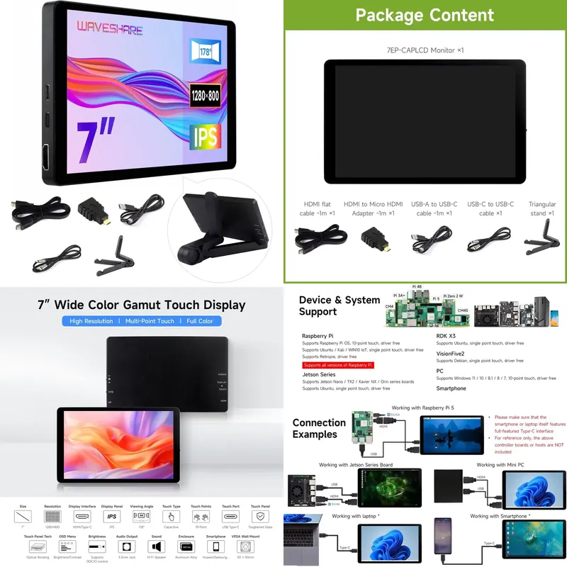 for Aismartlink Waveshare 7 In - đánh giá và giá Pi Display