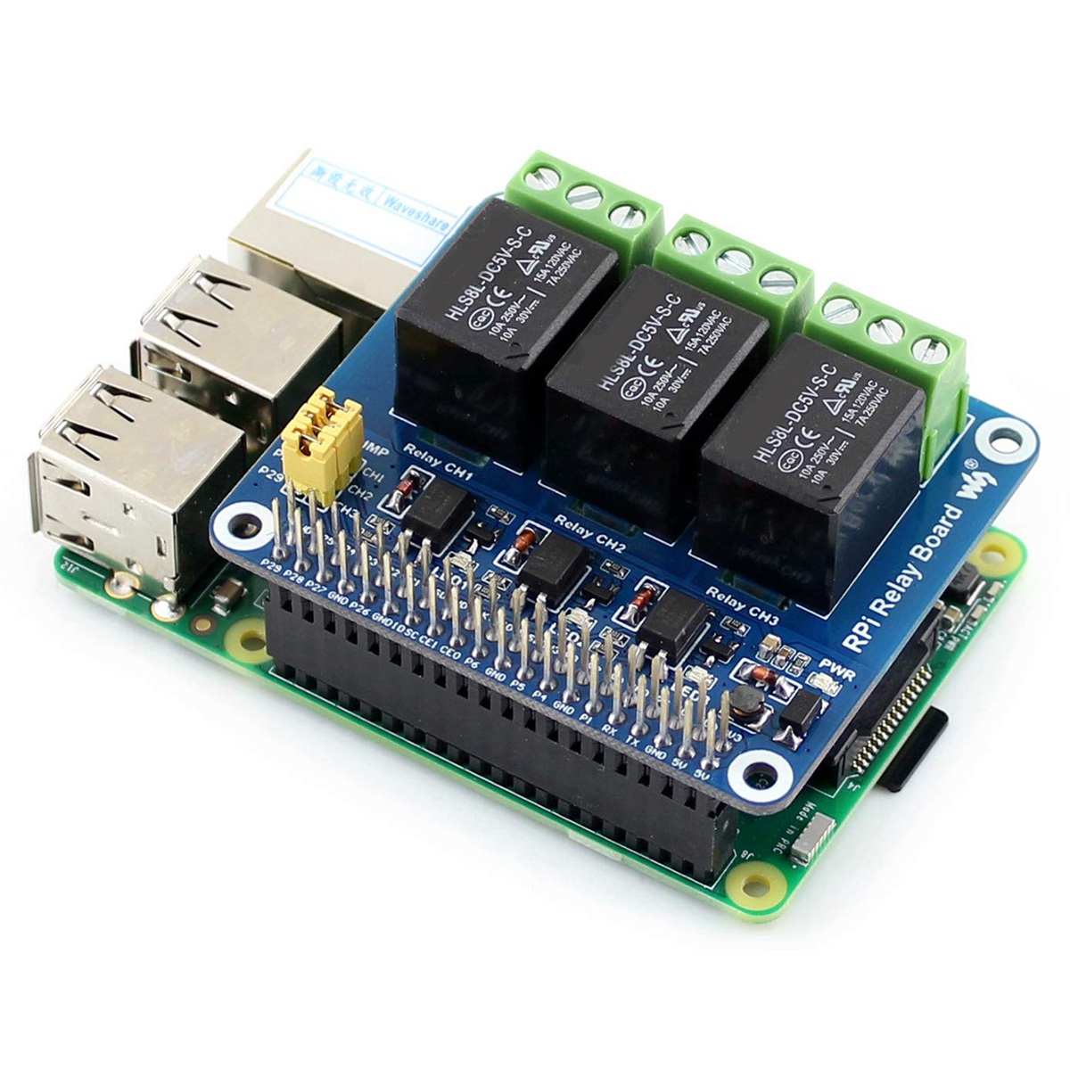 Waveshare 5V 3-Channel Relay M - đánh giá và giá Raspberry Pi Kit