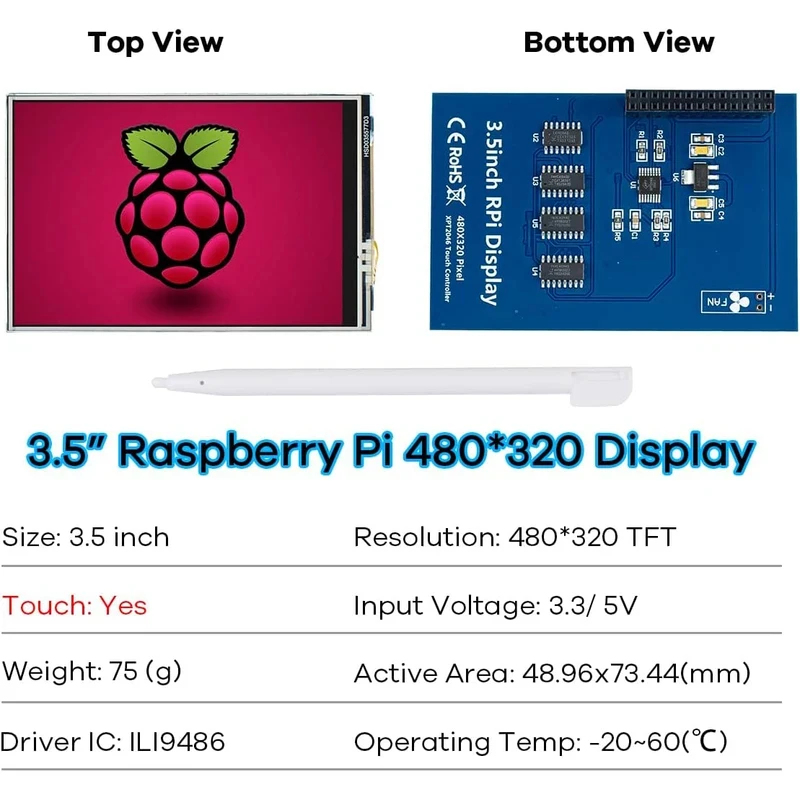 3.5 Inch Raspberry Pi Display  - đánh giá và giá Pi Display