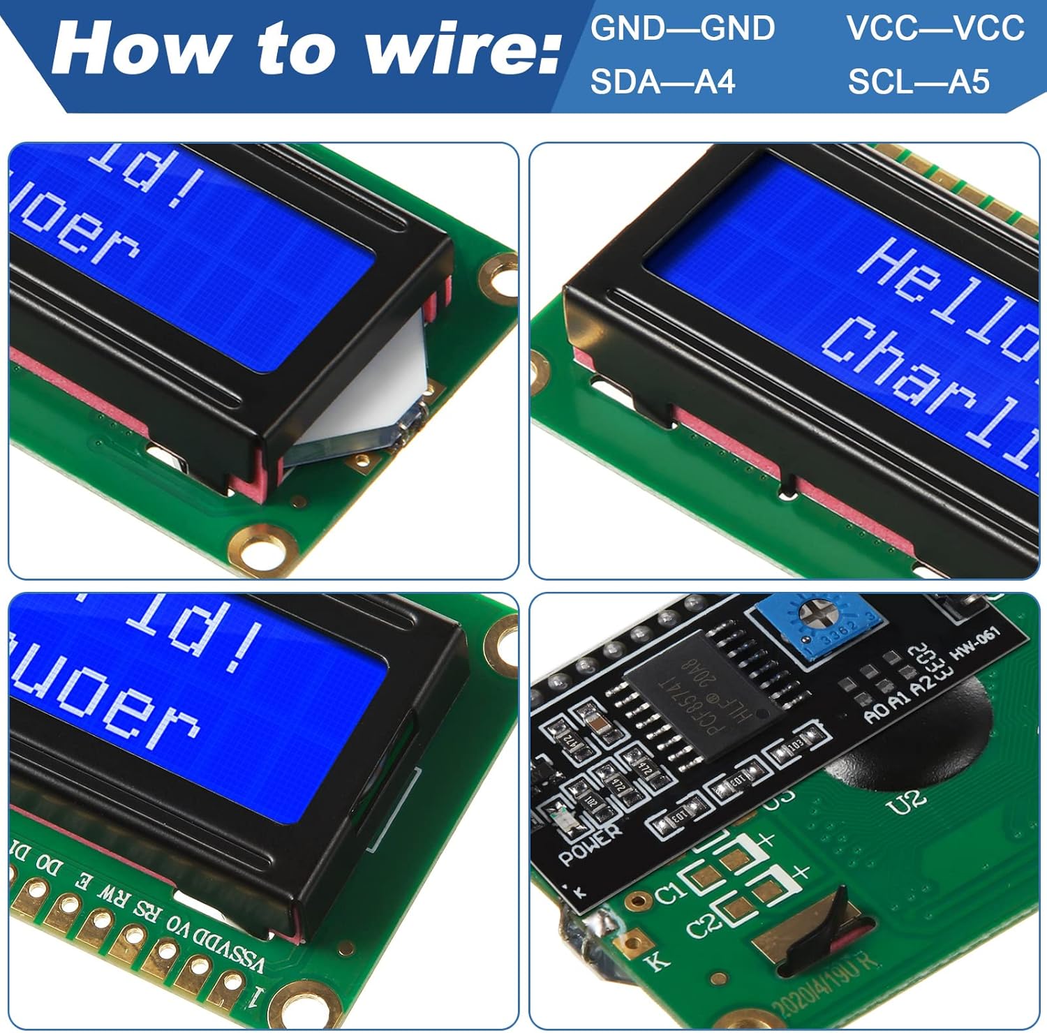 1Set 1602 LCD 20*4 Blue Screen - đánh giá và giá Pi Display