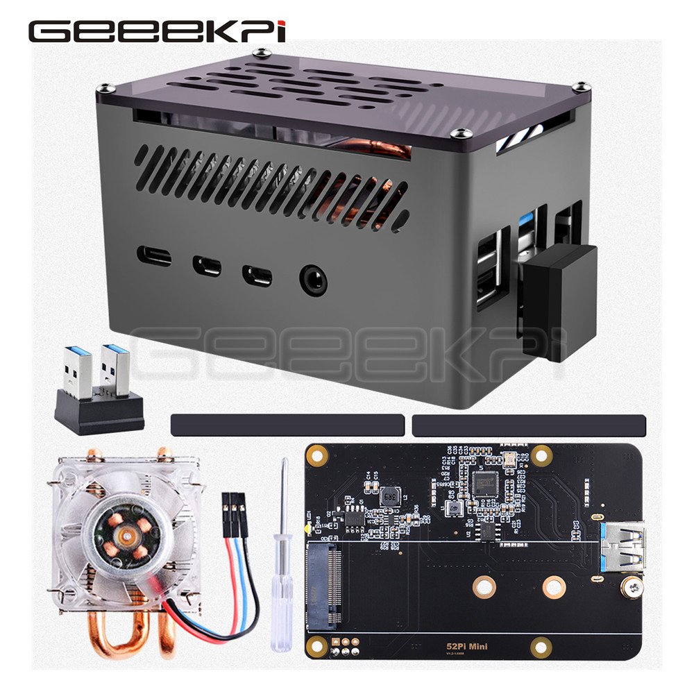 GeeekPi Nhôm Gạch Ốp Lưng Vỏ Đ - đánh giá và giá Pi 4 Case