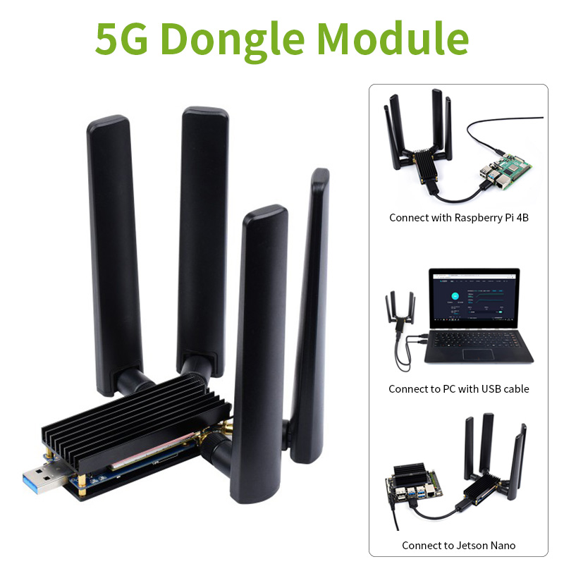 5G Dongle Module USB 3.1 to M. - đánh giá và giá Pi 4 Case